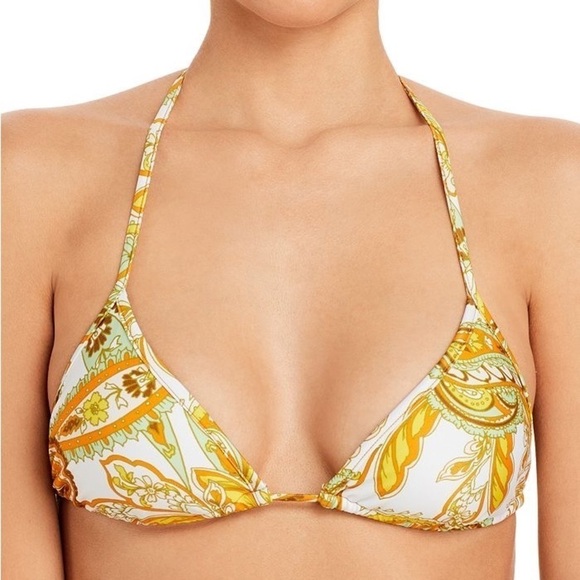 NWT Faithfull the Brand Jacqueline paisley-print recycled triangle bikini top - Picture 1 of 10